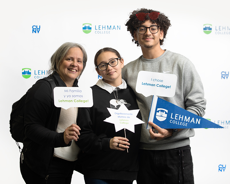Lehman welcomed newly accepted students to campus on Saturday. Center and Right: Leah Albmo will study nursing and Lucas Sanchez will study accounting