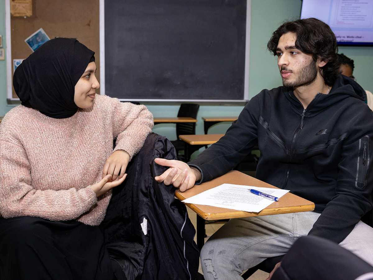 Two students in a class