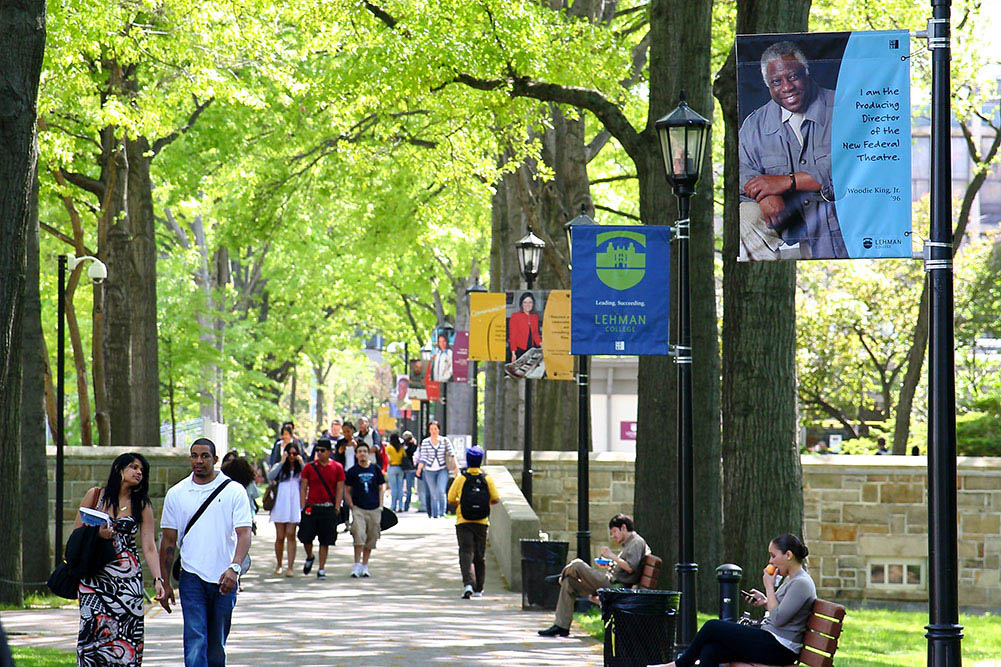 Campus, students walking