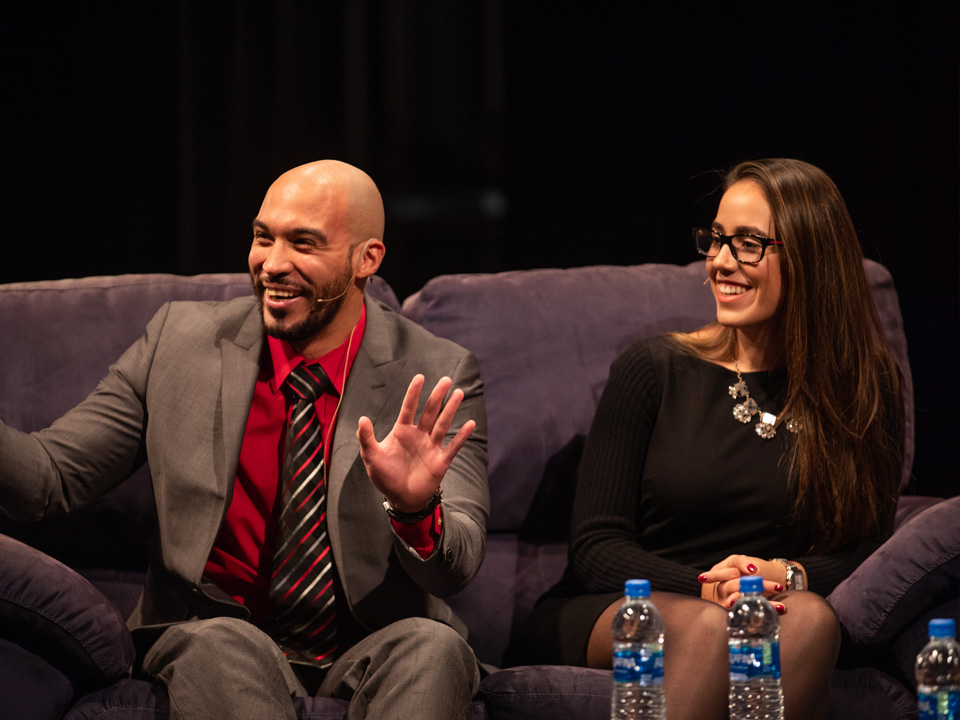 PepsiCo Corporate Tax Analyst and Lehman College alum Michael Saldana with PepsiCo Financial Analyst Carolina Quintana Bringas