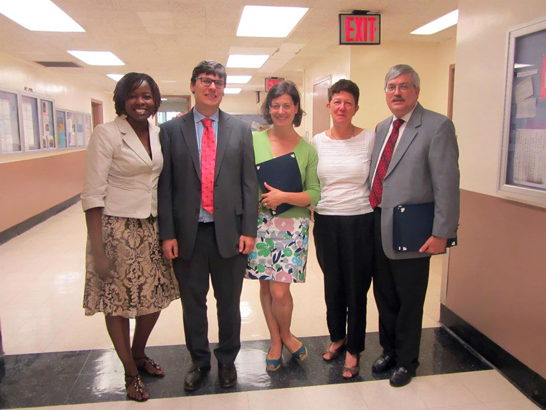 Photo of Lehman College History Department Faculty Members Robyn Spencer, William “Chuck” Wooldridge, Cindy Lobel, Dina Le Gall, Duane Tananbaum