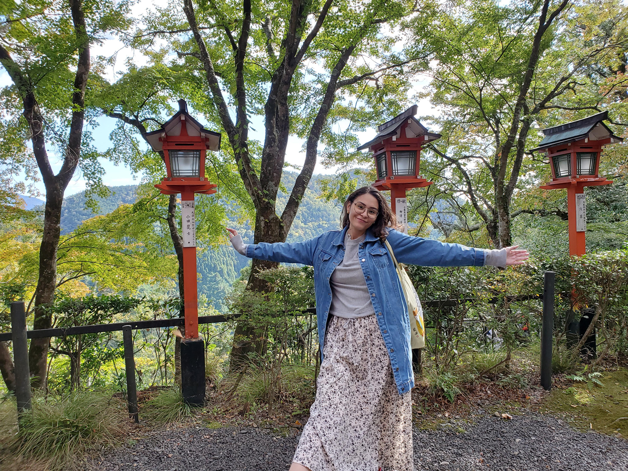 Gilman scholar Sally Cabrera ’19, in Japan. Cabrera went on to also win the Boren Award