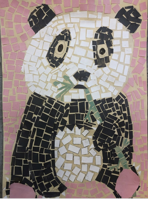 Panda Mosaic by Bridgette Donnery Riverdale-Kingsbridge Academy 500