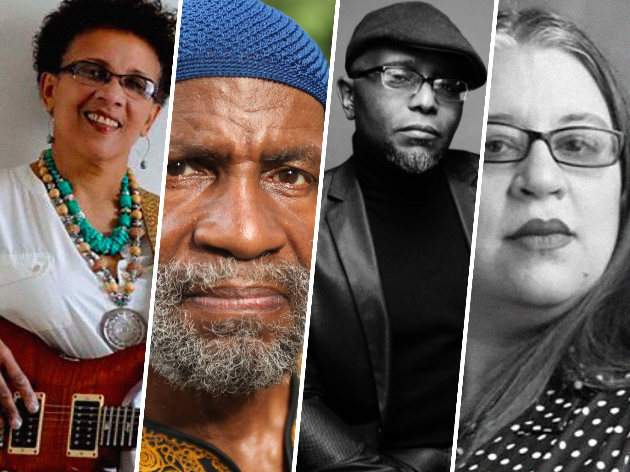 Musician and poet Monnette Sudler; The Last Poets' Abiodun Oyewole; Pulitzer Prize-winner Tyehimba Jess; Chicago poet Tara Betts. (Jess: Courtesy of John Midgley. Oyewole: Courtesy of vagabond)