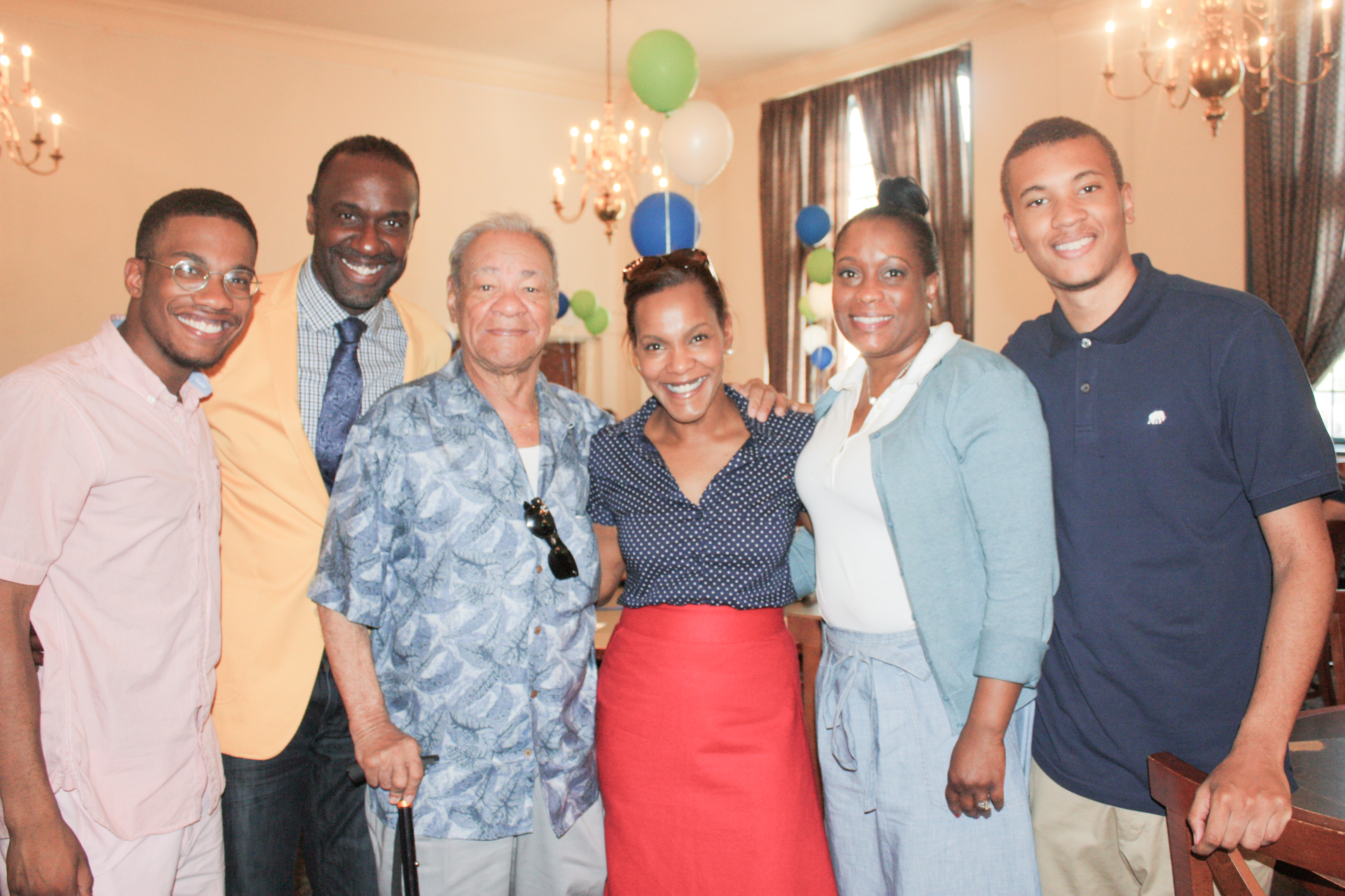 Yasmin Morales-Alexander, center, at the 2017 LUTE awards ceremony with friend Lynda Nelson, father Victor Morales, husband Thomas, and sons Nicholas and Dennis.