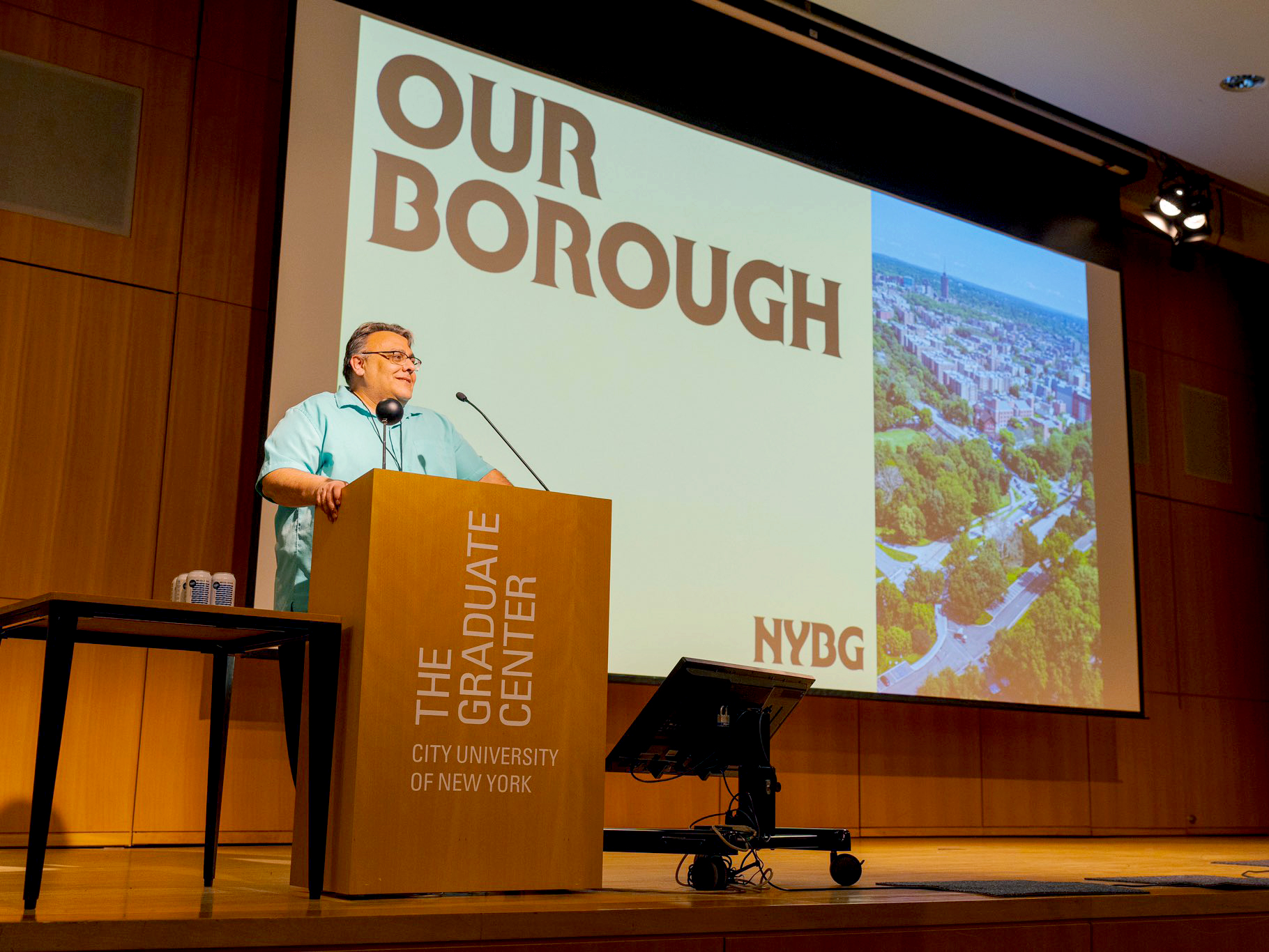 President Fernando Delgado speaking at a podium