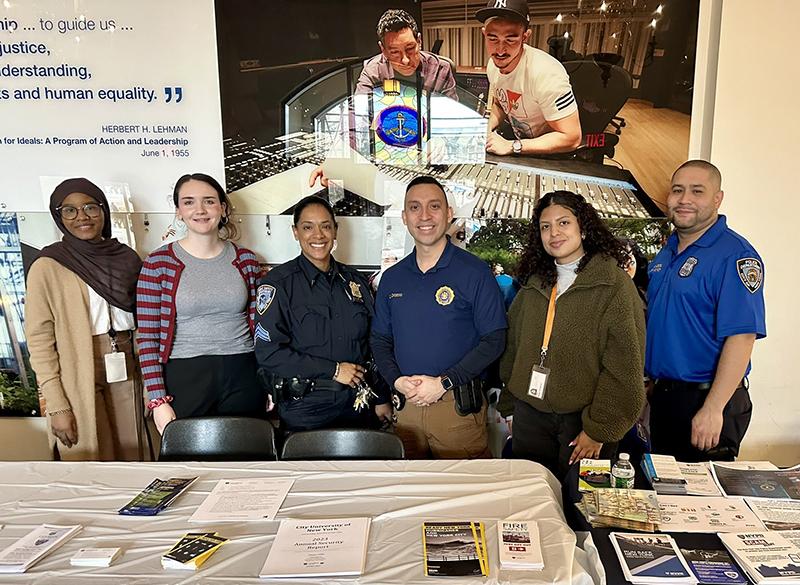 Photo of the Week: Lehman College Public Safety held a Crime Prevention Table in the Music Building with invited guests (Photo by Deputy Director Gregory Nigri)