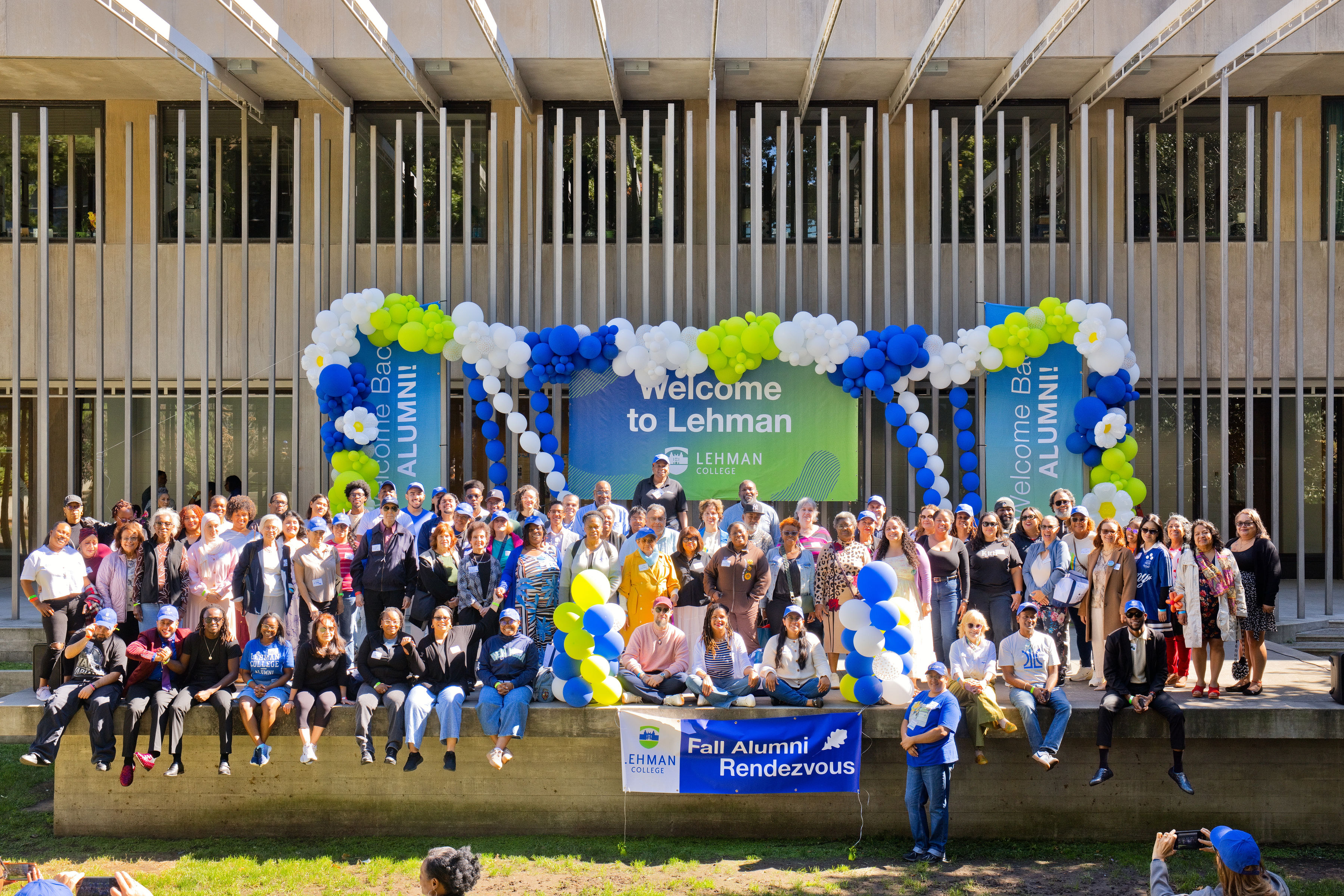 A group shot of Lehman College alumni at the Fall Alumni Rendezvous