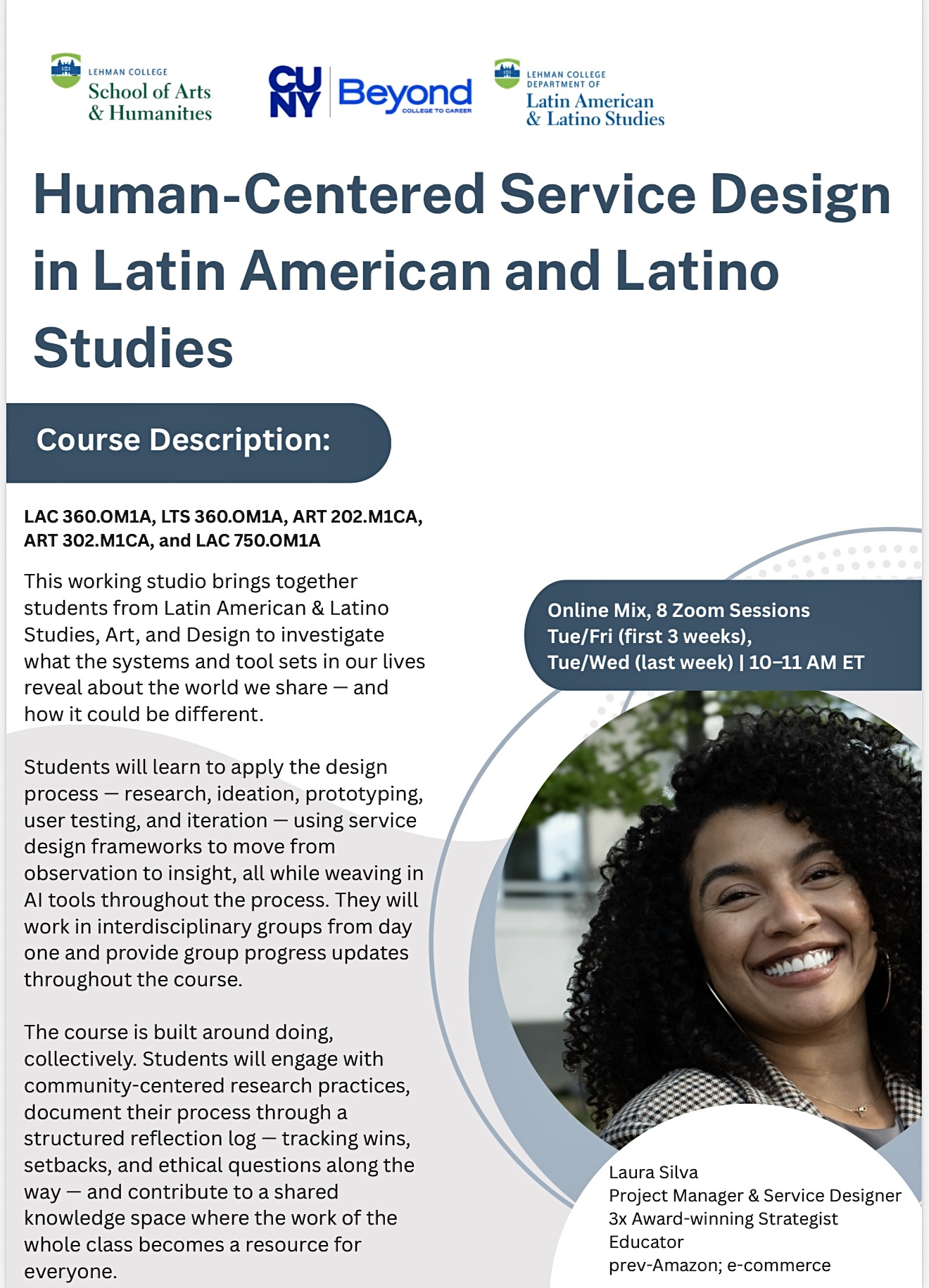 Laura Silva Summer Semester 2026 Course *course offering flyer*