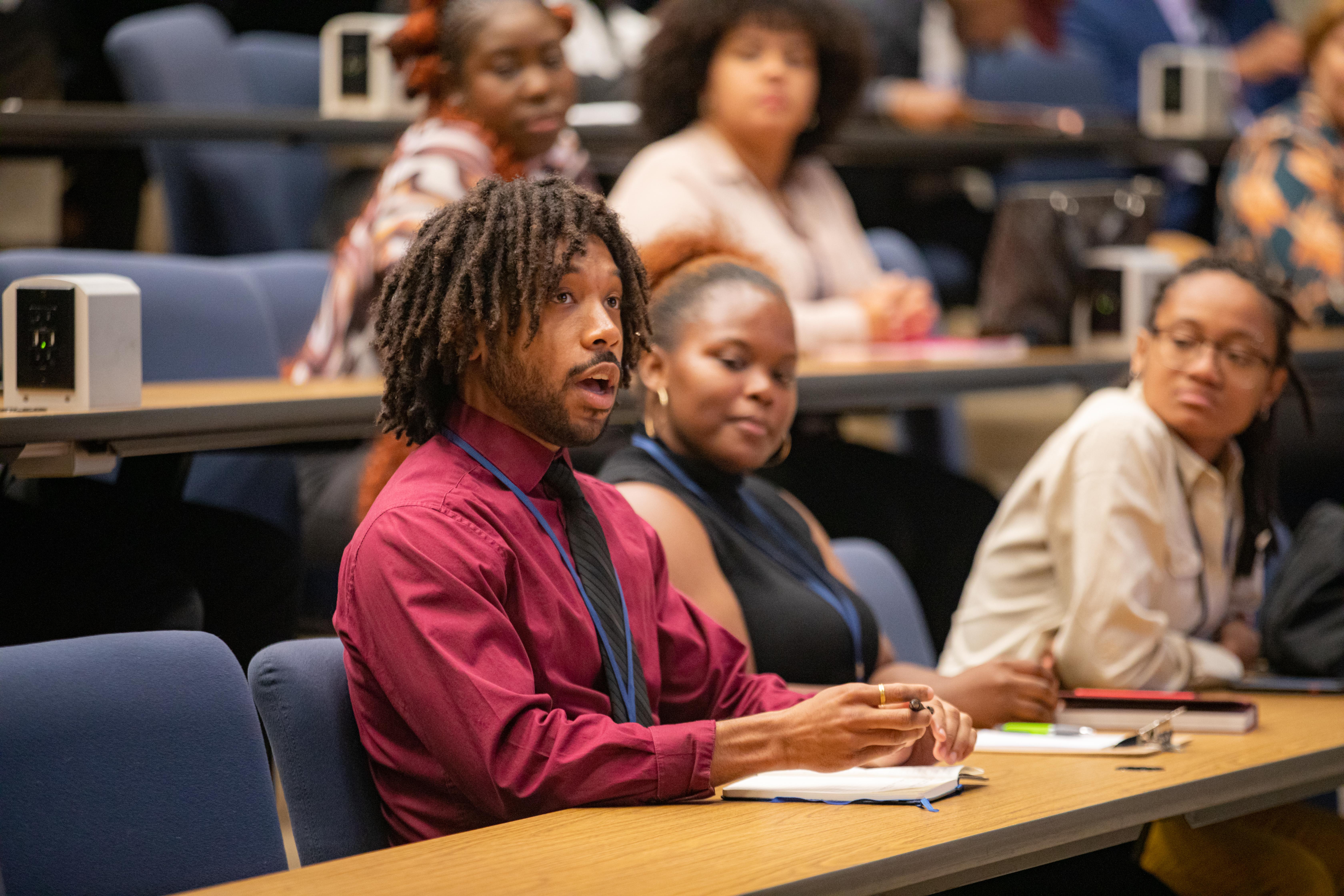 Student sitting at a lecture hall