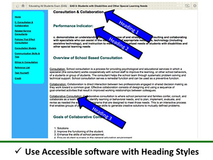 Use Accessible Software Headings Styles