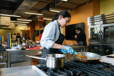 Student cooking - Nutrition program