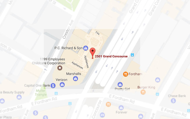 Map showing location of the Lehman VR Academy
